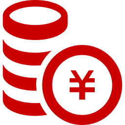 円を積み上げたお金アイコン
